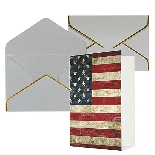 Grußkarten mit amerikanischer Flagge, blanko, Notizkarten, Dankeskarten, Geschenkkarte, Perlglanzpapier, Urlaubskarten, lustige Geburtstagskarten von VACSAX