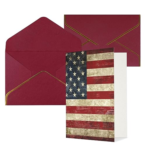 Grußkarten mit amerikanischer Flagge, blanko, Notizkarten, Dankeskarten, Geschenkkarte, Perlglanzpapier, Urlaubskarten, lustige Geburtstagskarten von VACSAX