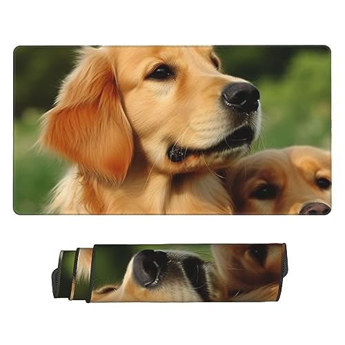 VACSAX Gaming-Mauspad, 75 x 40 cm, Hund Golden Retriever Druck, erweitertes großes Mauspad, große Schreibtischunterlage, Computer-Tastatur, Mauspad von VACSAX