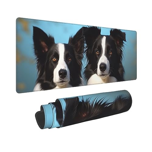 VACSAX Großes Mauspad, 80 x 30,5 cm, Border Collie-Druck, Gaming-Mauspad, rutschfestes Gummi-Mauspad für Home Office von VACSAX