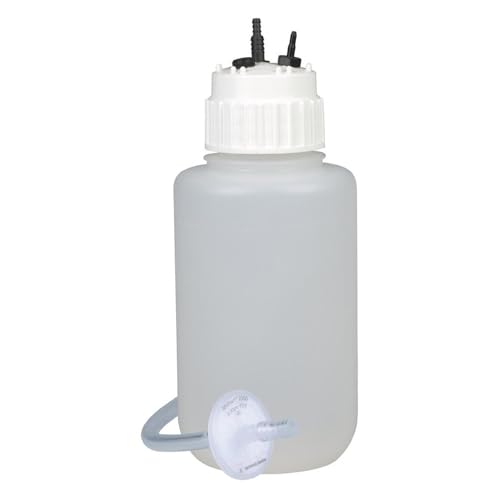 VACUUBRAND PP Auffangflasche mit Sterilfilter und Auslaufschlauch, 4L Kapazität von VACUUBRAND