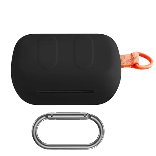 VAEKNVG Silikon-Schutzhülle für Skullcandy Dime 3, stoßfeste Schutzhülle mit Schlüsselanhänger-Zubehör (schwarz) von VAEKNVG