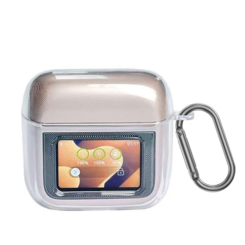 VAEKNVG Silikonhülle für JBL Tour Pro 3, stoßfeste Schutzhülle für Ohrhörer mit Schlüsselanhänger-Zubehör (transparent) von VAEKNVG