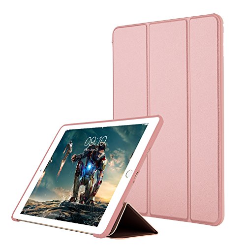 VAGHVEO Hülle für iPad 2/3 / 4 Dünne Leichtgewicht Ständer Schutzhülle [Auto Schlafen/Wecken] mit Flexibel Weicher TPU Rückseite Cover Leder Hüllen für Apple iPad 2 / iPad 3 / iPad 4 Retina, Pink von VAGHVEO