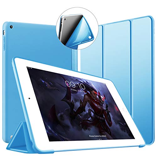 VAGHVEO Hülle für iPad 2/3 / 4 Dünne Leichtgewicht Ständer Schutzhülle [Auto Schlafen/Wecken] mit Flexibel Weicher TPU Rückseite Cover Leder Hüllen für Apple iPad 2 / iPad 3 / iPad 4 Retina, Blau von VAGHVEO