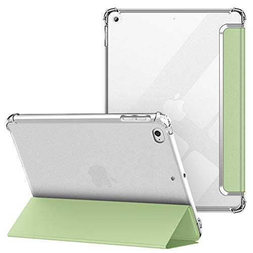 VAGHVEO Hülle für iPad 2018 2017 9,7 Zoll/iPad Air 1 2, Flexibel Weiche Transparente TPU-Schutzhülle Stoßfeste Rückseite Cover Klare Leder iPad Hüllen für Apple iPad 6. / 5. Generation, Hell Grün von VAGHVEO