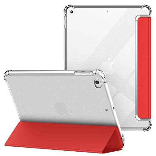 VAGHVEO Hülle für iPad 2018 2017 9,7 Zoll/iPad Air 1 2, Flexibel Weiche Transparente TPU-Schutzhülle Stoßfeste Rückseite Cover Ständer Klare Leder iPad Hüllen für Apple iPad 6. / 5. Generation, Rot VAGHVEO Hülle für iPad 2018 2017 9,7 Zoll/iPad Air 1 2, Flexibel Weiche Transparente TPU-Schutzhülle Stoßfeste Rückseite Cover Ständer Klare Leder iPad Hüllen für Apple iPad 6. / 5. Generation, Rot von VAGHVEO