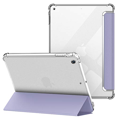 VAGHVEO Hülle für iPad Mini 1/2 / 3 7,9 Zoll, Flexibel Weiche Transparente TPU-Schutzhülle Stoßfeste Rückseite Cover, Dreifach Faltbarer Ständer Klare Hüllen für Apple iPad Mini1 2 3, Grau Violett von VAGHVEO