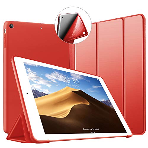 VAGHVEO Hülle für iPad Mini 1 2 3 Dünne Leichtgewicht Ständer Schutzhülle [Auto Schlafen/Wecken] mit Flexibel Weicher TPU Rückseite Cover Leder Hüllen für Apple iPad Mini, iPad Mini2, iPad Mini3, Rot von VAGHVEO