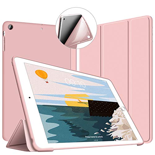 VAGHVEO Hülle für iPad Mini 1 2 3 Dünne Leichtgewicht Ständer Schutzhülle [Auto Schlafen/Wecken] mit Flexibel Weicher TPU Rückseite Cover Leder Hüllen für Apple iPad Mini, iPad Mini2, iPad Mini3, Pink von VAGHVEO