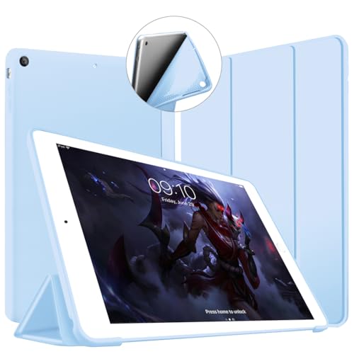VAGHVEO Hülle für iPad Mini 1 2 3 Dünne Leichtgewicht Ständer Schutzhülle [Auto Schlafen/Wecken] mit Flexibel Weicher TPU Rückseite Cover Leder Hüllen für Apple iPad Mini, iPad Mini2, iPad Mini3, Blau von VAGHVEO