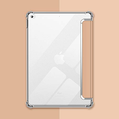 VAGHVEO Hülle für iPad Mini 4/5 7,9 Zoll, Flexibel Weiche Transparente TPU-Schutzhülle Stoßfeste Rückseite Cover, Dreifach Faltbarer Ständer Klare iPad Hüllen Leder für Apple iPad Mini 4 5, Gold von VAGHVEO