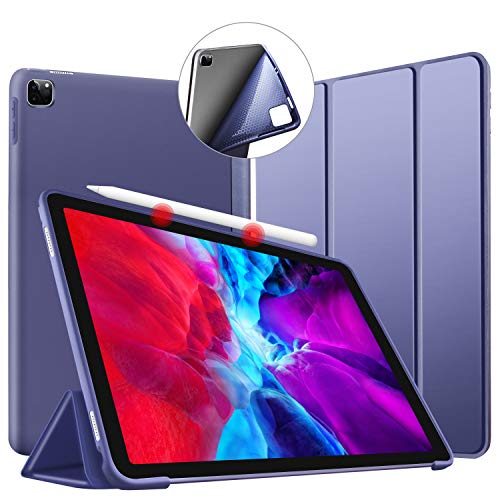 VAGHVEO Hülle für iPad Pro 11 2018 Leichtgewicht Ständer Schutzhülle Case [Auto Schlafen/Wecken] mit Flexibel Weicher TPU Rückseite Cover Leder Hüllen für iPad A1980 A2013 A1934 A1979, Marine Blau von VAGHVEO