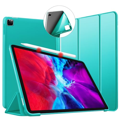 VAGHVEO Hülle für iPad Pro 11 2018 Leichtgewicht Ständer Schutzhülle Case [Auto Schlafen/Wecken] mit Flexibel Weicher TPU Rückseite Cover Leder Hüllen für iPad A1980 A2013 A1934 A1979, Minze Grün von VAGHVEO