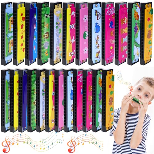 Mundharmonika Kinder, 24 Stück Cartoon Harmonika, Harmonica für Anfänger, Kinder, Studenten von VAIAV