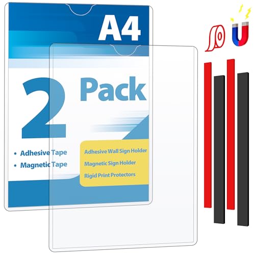 VAIIGO Magnetrahmen A4 Info-Rahmen Selbstklebend Aufklappbarer Magnetrahmen mit Klebeband und Magnetband Infotasche Blatthalter für Informationsrahmen Inforahmen Selbstklebend Ständer, 2 Stück VAIIGO Magnetrahmen A4 Info-Rahmen Selbstklebend Aufklappbarer Magnetrahmen mit Klebeband und Magnetband Infotasche Blatthalter für Informationsrahmen Inforahmen Selbstklebend Ständer, 2 Stück von VAIIGO