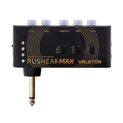 VALETON Rushead Max Mini Verstärker USB Aufladbar Portabel Hosentasche Gitarre Kopfhörerverstärker Schlafzimmer Multieffekte RH-100 von VALETON