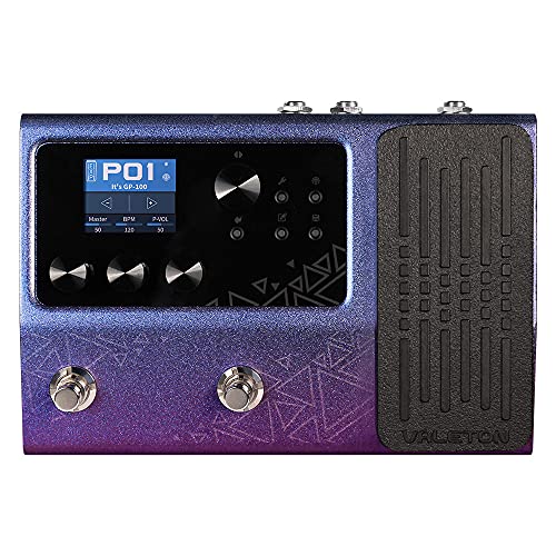 Valeton Gitarren Effektpedal Multi-Effekte Prozessor mit Expression Pedal 140 integrierte Effekte 198 Presets Looper Amp Modeling Drum Unterstützung IR OTG für Live Streaming Lila GP-100VT von VALETON