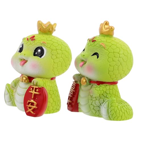 VALICLUD 2 Stück Ornamente Zum Jahr Der Schlange Ornamente Zum Chinesischen Neujahr Schlangenstatue Figur Zum Chinesischen Neujahr Mini Schlangenjahr Dekore Cartoon Schlangenfiguren von VALICLUD