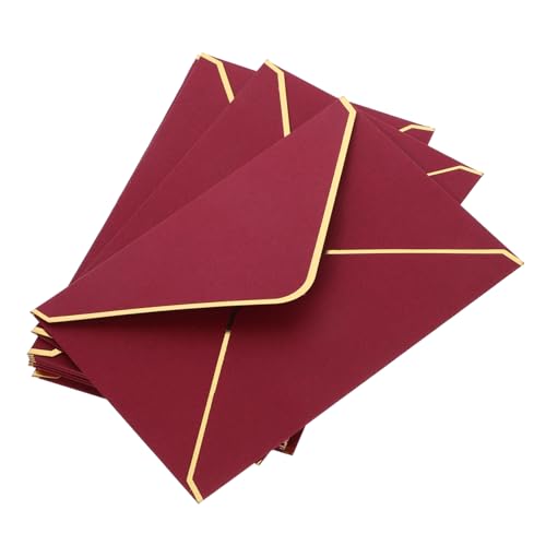 VALICLUD 50Stücke Leere Kartenumschläge Weinrot mit Goldrand Elegante Einladungsumschläge für Hochzeiten Dankeskarten und Grußkarten Hochwertige Langlebige Umschläge für Ihre VALICLUD 50Stücke Leere Kartenumschläge Weinrot mit Goldrand Elegante Einladungsumschläge für Hochzeiten Dankeskarten und Grußkarten Hochwertige Langlebige Umschläge für Ihre von VALICLUD