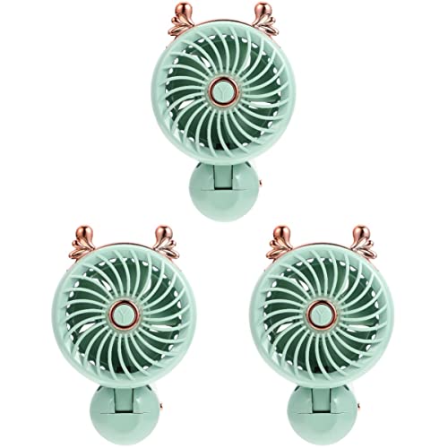 VALICLUD USB 3Sets Lüfter Student Lüfter Wiederaufladbare Mini Grün Handheld Persönliche Fans Cartoon Tasche Sommer Leichte Multifunktionale Outdoor USB von VALICLUD