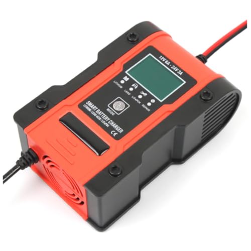 VALICLUD Vollautomatisches und Auto Batterieladegerät Stufiger Säure Lader für Lithium Agm und Gelbatterien Eu Stecker Orange für Fahrzeuge von VALICLUD