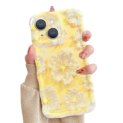VALRION Kompatibel mit iPhone 14 Hülle Vintage Ölgemälde Kunst Handyhülle Curly Wave Frame Trendy Aesthetic Flower Design für Mädchen Frauen Schützende Stoßfest Floral Weiche TPU Hülle, Gelb VALRION Kompatibel mit iPhone 14 Hülle Vintage Ölgemälde Kunst Handyhülle Curly Wave Frame Trendy Aesthetic Flower Design für Mädchen Frauen Schützende Stoßfest Floral Weiche TPU Hülle, Gelb von VALRION