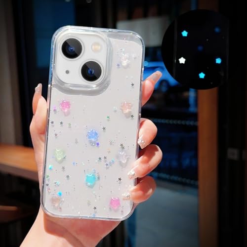 VALRION Kompatibel mit iPhone 15 3D leuchtende Sterne Handyhülle leuchtet im Dunkeln nachtleuchtend Bling Hülle für Frauen Mädchen Weich Slim TPU Stoßfest Sparkly Light up Transparent Phone VALRION Kompatibel mit iPhone 15 3D leuchtende Sterne Handyhülle leuchtet im Dunkeln nachtleuchtend Bling Hülle für Frauen Mädchen Weich Slim TPU Stoßfest Sparkly Light up Transparent Phone von VALRION