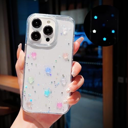 VALRION Kompatibel mit iPhone 15 Pro Max 3D leuchtende Sterne Handyhülle leuchtet im Dunkeln nachtleuchtend Bling Hülle für Frauen Mädchen Weich Slim TPU Stoßfest Sparkly Light up Transparent Phone VALRION Kompatibel mit iPhone 15 Pro Max 3D leuchtende Sterne Handyhülle leuchtet im Dunkeln nachtleuchtend Bling Hülle für Frauen Mädchen Weich Slim TPU Stoßfest Sparkly Light up Transparent Phone von VALRION