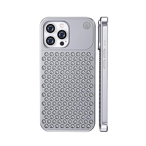VALRION Kompatibel mit iPhone 15 Pro Max Aluminiumlegierung Wärmeableitung Handyhülle Atmungsaktiv Kühlung Hohl Randlose Aromatherapie Hülle für Männer Frauen Slim Stoßfest Handyhülle Titan Silber VALRION Kompatibel mit iPhone 15 Pro Max Aluminiumlegierung Wärmeableitung Handyhülle Atmungsaktiv Kühlung Hohl Randlose Aromatherapie Hülle für Männer Frauen Slim Stoßfest Handyhülle Titan Silber von VALRION