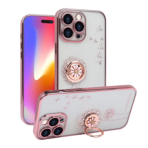 VALRION Kompatibel mit iPhone 15 Pro Max Hülle mit Ringständer Halter & Kickstand Handyhülle Flash Diamond Pusteblume Hülle Weiches TPU Anti-Vergilbung Stoßfest Schutzstoßfänger für Frauen Mädchen VALRION Kompatibel mit iPhone 15 Pro Max Hülle mit Ringständer Halter & Kickstand Handyhülle Flash Diamond Pusteblume Hülle Weiches TPU Anti-Vergilbung Stoßfest Schutzstoßfänger für Frauen Mädchen von VALRION