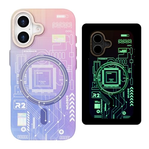 VALRION Kompatibel mit iPhone 16, leuchtende Hülle, leuchtet in der Dunkelheit, fluoreszierende Schutzhülle mit kabellosem Laden, für Damen und Herren, schlank, weich, Stoßschutz, stoßfeste VALRION Kompatibel mit iPhone 16, leuchtende Hülle, leuchtet in der Dunkelheit, fluoreszierende Schutzhülle mit kabellosem Laden, für Damen und Herren, schlank, weich, Stoßschutz, stoßfeste von VALRION