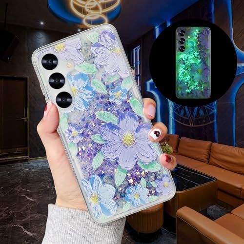 VALRION Schutzhülle für Samsung Galaxy S24 Plus, Motiv: Ölgemälde, Blume, leuchtet im Dunkeln, flüssig, fluoreszierend, schwimmend, weich, TPU, leuchtende Handyhülle, Violett, FX619-S24P-2 VALRION Schutzhülle für Samsung Galaxy S24 Plus, Motiv: Ölgemälde, Blume, leuchtet im Dunkeln, flüssig, fluoreszierend, schwimmend, weich, TPU, leuchtende Handyhülle, Violett, FX619-S24P-2 von VALRION