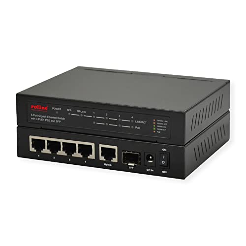 Value ROLINE Gigabit Ethernet Switch 6 Ports (5X 10/100/1000 + 1x SFP, 4X PoE+) von VALUE