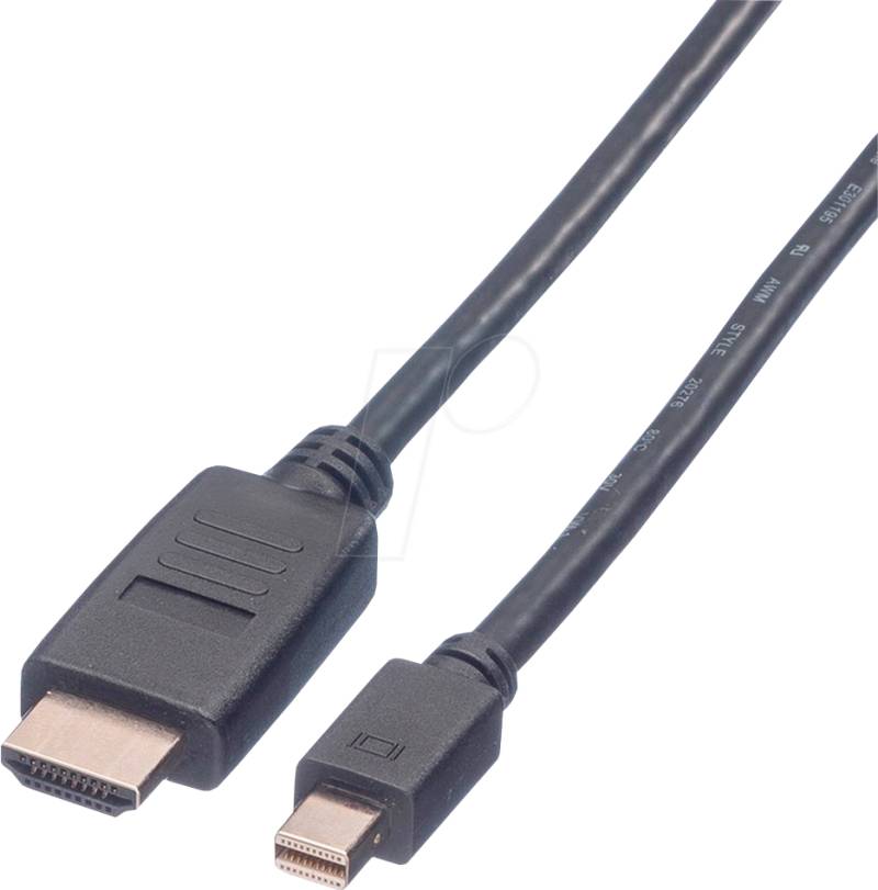 VALUE 11995790 - Mini DisplayPort 1.1 auf HDMI A Stecker, 1080p 60Hz, 1,0 m von VALUE