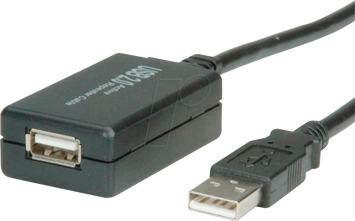 VALUE 12991110 - USB 2.0 Kabel, A Stecker auf A Buchse, aktiv, 12 m von VALUE