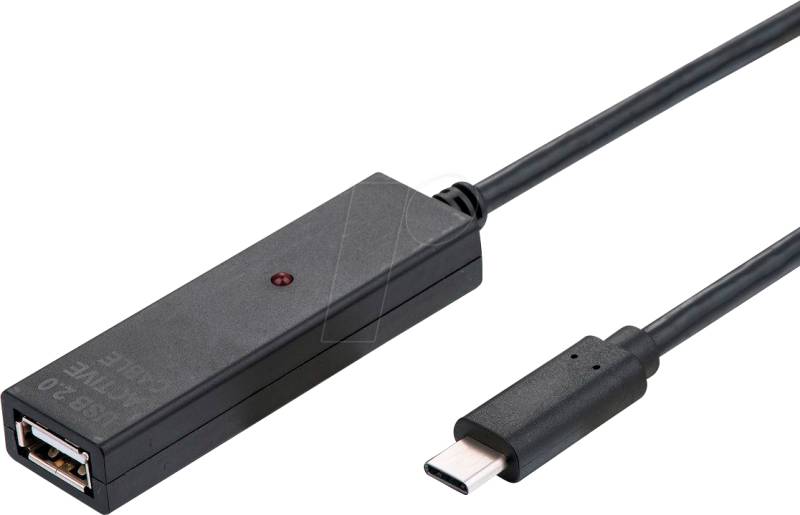 VALUE 12991114 - USB 2.0 Kabel, C Stecker auf A Buchse, Verstärker, 20 m von VALUE