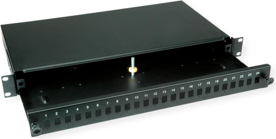VALUE 19-Spleißbox, 24x SC Sx/LC Dx, 1 HE, schwarz (21.99.0651) von VALUE