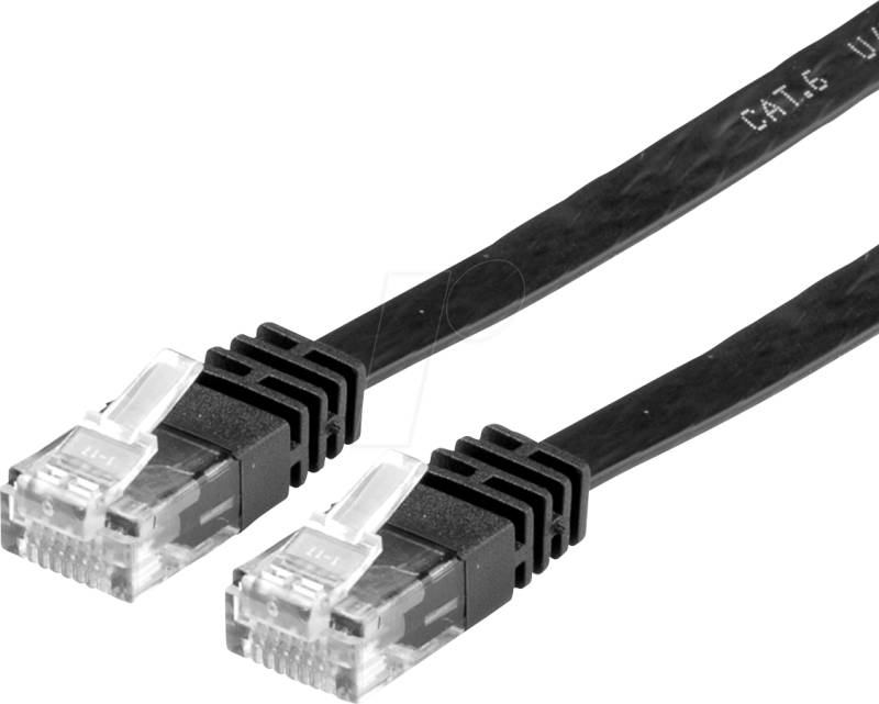 VALUE 21990964 - Cat.6 Flachkabel UTP schwarz 1,5 m von VALUE