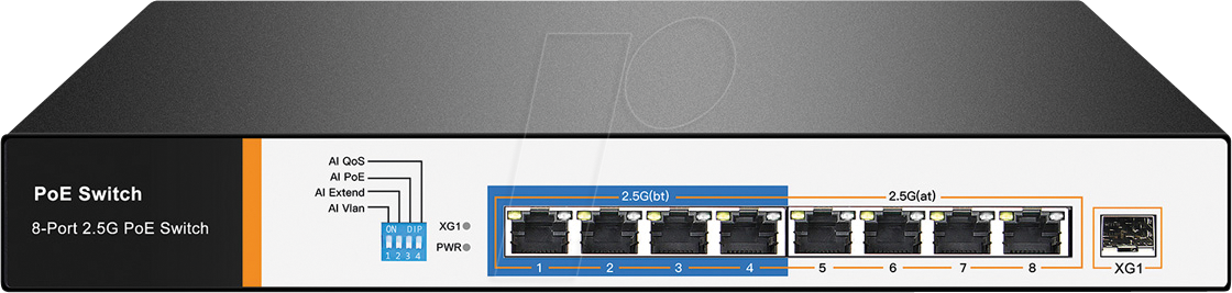 VALUE 21991189 - Switch, 9-Port, 2,5 Gigabit Ethernet, PoE++, SFP+ von VALUE