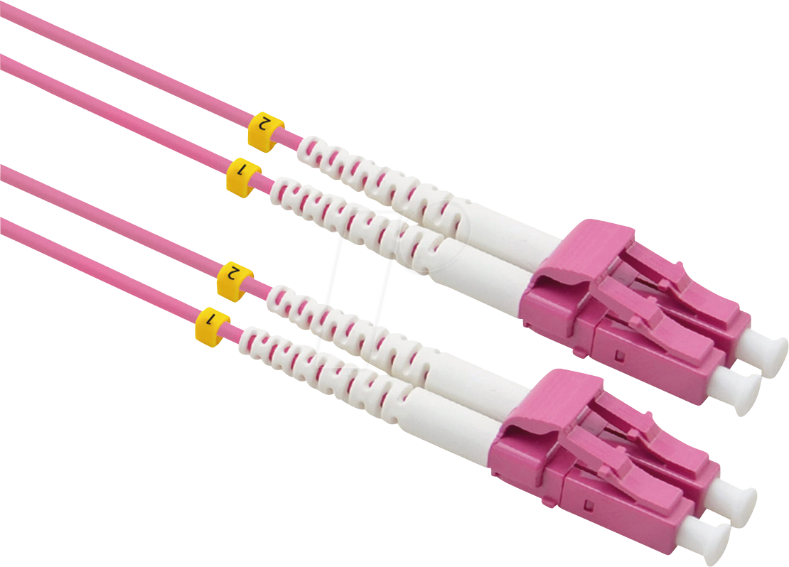 VALUE 21998838 - LWL Patchkabel, LC-Duplex, OM4, 50/125 µm, violett, 7 m von VALUE