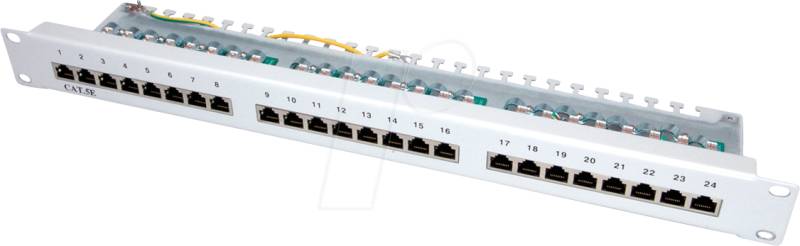 VALUE 26990329 - 19'' Patchpanel, 1 HE, 24-Port, Cat.5e, grau von VALUE