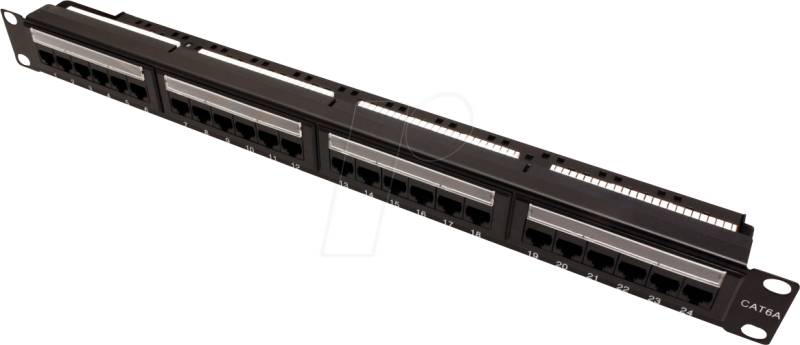 VALUE 26990357 - Patchpanel 19'', 24-Port, Cat.6a, 1 HE, schwarz von VALUE