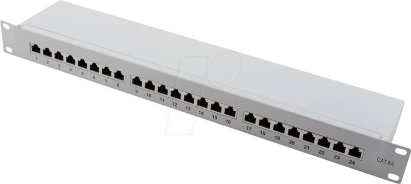 VALUE 26990365 - 19''-Patchpanel, Cat.6a, 24-Port, geschirmt, grau von VALUE