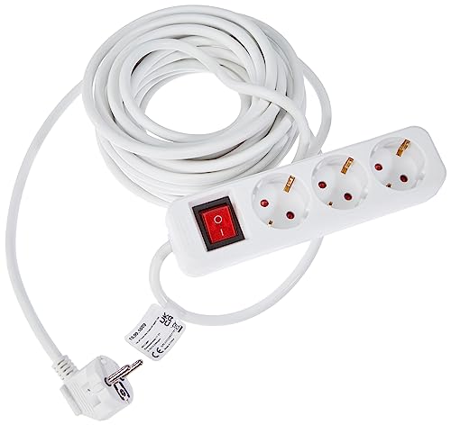 VALUE 3-Fach Steckdosenleiste mit Schalter, weiß, 10 m VALUE 3-Fach Steckdosenleiste mit Schalter, weiß, 10 m von VALUE