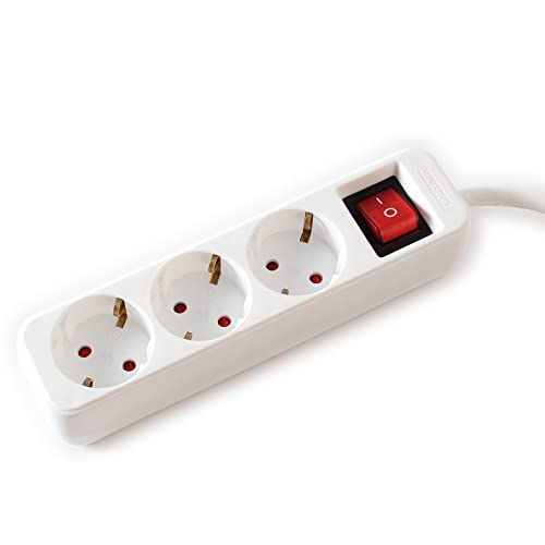 VALUE 3-Fach Steckdosenleiste mit Schalter, weiß, 6 m von VALUE