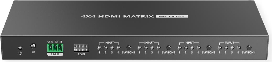 VALUE 4K HDMI Matrix Switch, 4 x 4, mit Fernbedienung (14.99.3593) von VALUE