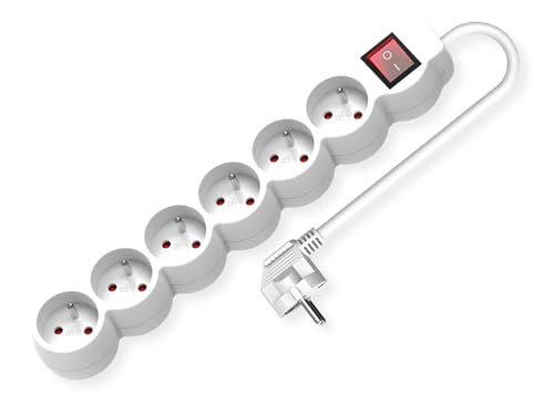 VALUE 6-Fach Steckdosenleiste UTE mit Schalter, runde Dosen, weiß, 3 m VALUE 6-Fach Steckdosenleiste UTE mit Schalter, runde Dosen, weiß, 3 m von VALUE
