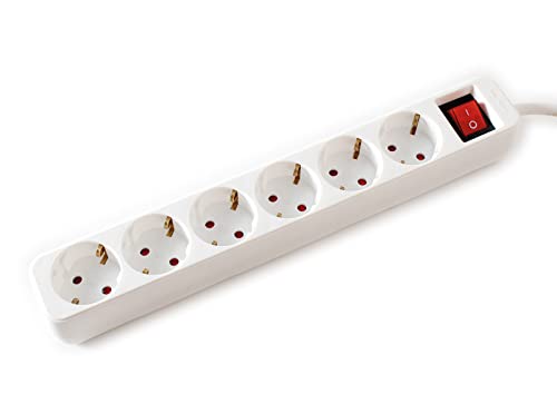 VALUE 6-Fach Steckdosenleiste mit Schalter, weiß, 6 m VALUE 6-Fach Steckdosenleiste mit Schalter, weiß, 6 m von VALUE