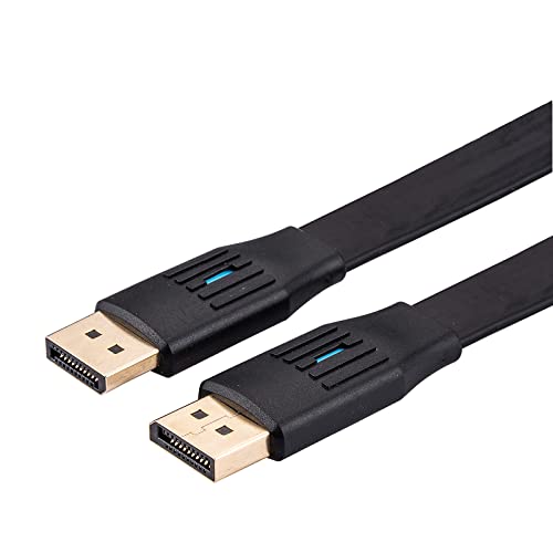 VALUE Flaches DisplayPort Kabel, v1.4, DP ST - ST, schwarz, 2 m von VALUE